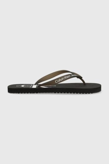 Žabky Calvin Klein Jeans BEACH SANDAL MONOGRAM TPU pánske, oranžová farba