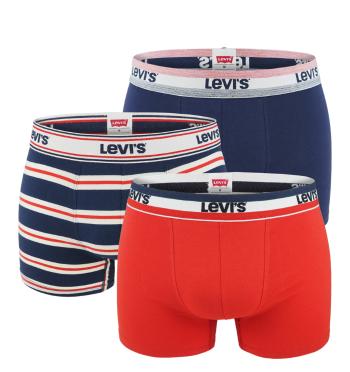 LEVI`S -  3PACK Levi`s logo red & navy boxerky v darčekovom balení-XL (95 - 105 cm)