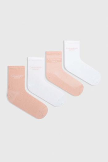 Ponožky Calvin Klein 4-pak dámske, ružová farba