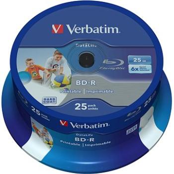 VERBATIM BD-R SL DataLife 25 GB, 6×, printable, spindle 25 ks (43811)