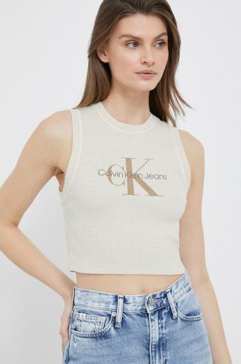 Top Calvin Klein Jeans dámsky, béžová farba