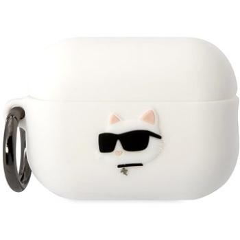 Karl Lagerfeld 3D Logo NFT Choupette Head Silikónové Puzdro na Airpods Pro 2 White (KLAP2RUNCHH)