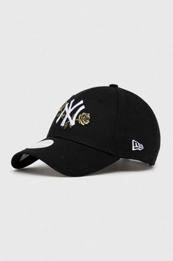 Bavlnená šiltovka New Era čierna farba, s nášivkou, NEW YORK YANKEES