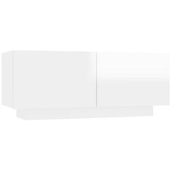 SHUMEE Nočný stolík vysoký lesk biely 100 × 35 × 40 cm drevotrieska, 3082771