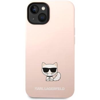 Karl Lagerfeld Liquid Silicone Choupette Zadný Kryt na iPhone 14 Pink (KLHCP14SSLCTPI)