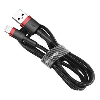 Baseus Cafule kábel USB / Lightning QC3.0 2m, čierny/červený (CALKLF-C19)