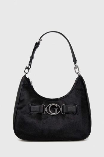 Kožená kabelka Guess čierna farba