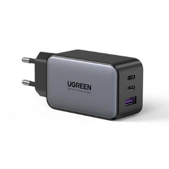 Ugreen CD244 sieťová nabíjačka USB / 2x USB-C 65W QC PD, čierna (10335)