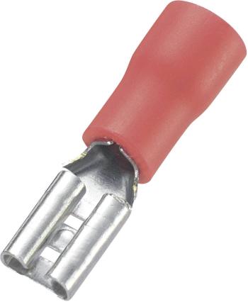 TRU COMPONENTS 1572131 faston zásuvka  Šírka zástrčky: 2.8 mm Hrúbka konektora: 0.8 mm 180 ° čiastočne izolované červená