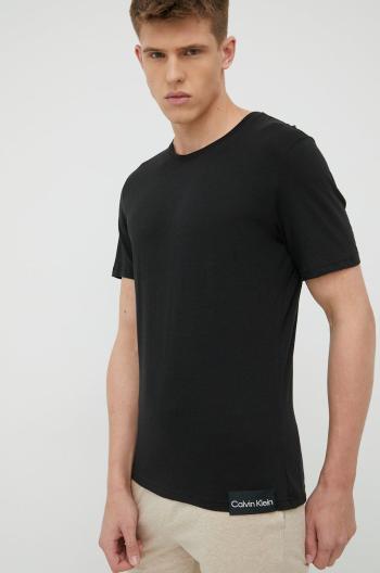 Pyžamové tričko Calvin Klein Underwear čierna farba, melanžová