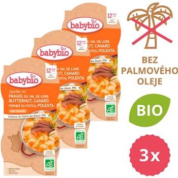BABYBIO Paštrnák s maslovou tekvicou, kačicou a polentou 3× (2× 200 g) (BABY11810s)
