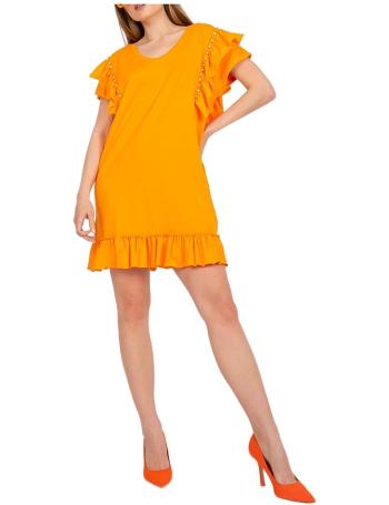 Oranžové šaty s volánikmi vel. ONE SIZE