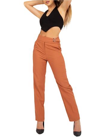 Tmavo oranžové elegantné nohavice vel. 36