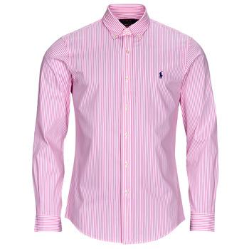 Polo Ralph Lauren  Košele s dlhým rukávom CHEMISE AJUSTEE SLIM FIT EN POPELINE RAYE  Ružová