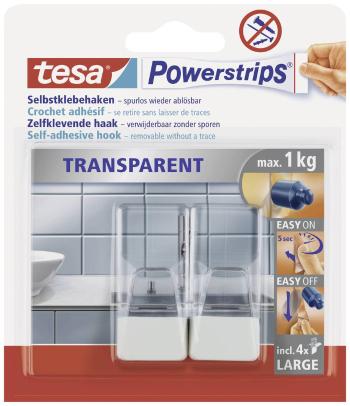 tesa POWERSTRIPS® háčiky tesa® Powerstrips® priehľadné  priehľadná, biela Množstvo: 2 ks