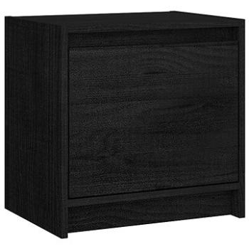 SHUMEE Nočný stolík čierny 40 × 30,5 × 40 cm masívne borovicové drevo, 808121