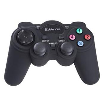 Gamepad Defender Game Racer Turbo RS3, 12tl., USB, černý, vibrační, Windows XP/Vista/7