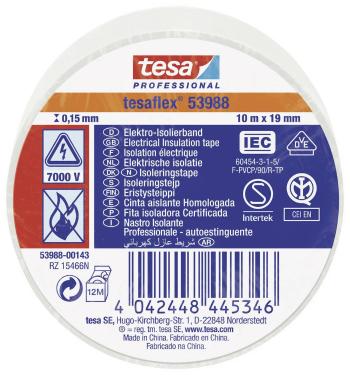 tesa tesaflex IEC 53988-00143-00 izolačná páska  biela (d x š) 10 m x 19 mm 1 ks