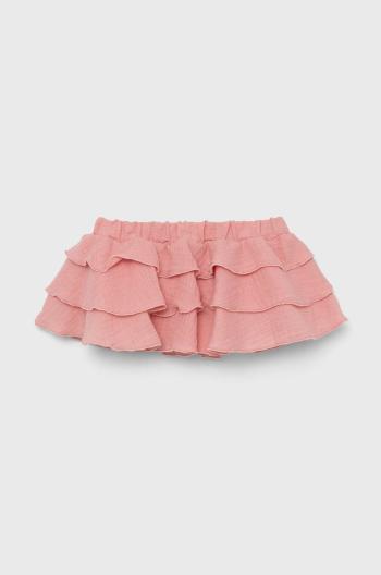 Dievčenská sukňa Jamiks ružová farba, mini, áčkový strih