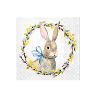 Servítky na DEKUPÁŽ - Rabbit with Catkins  - 1ks