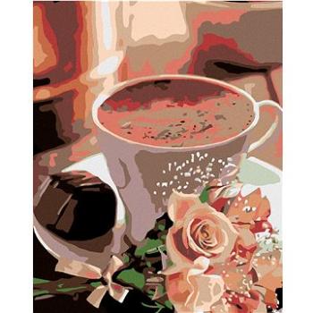 Maľovanie podľa čísel – Horúca čokoláda a kytička ruží (HRAmal00907nad)