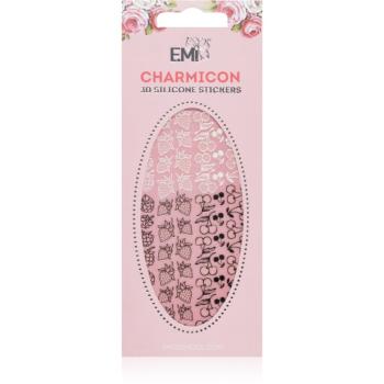 emi Charmicon Berries Black/White nálepky na nechty 3D #44 1 ks