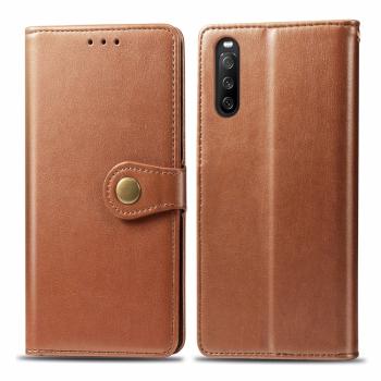 LEATHER BUCKLE Peňaženkový obal Sony Xperia 10 III hnedý