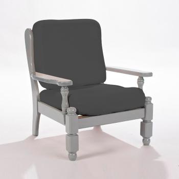 Blancheporte Pružný jednofarebný poťah na rustikálne kreslo sivá operadlo + sedadlo