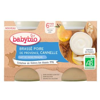 BABYBIO Brassé hruška škorice 2x130 g