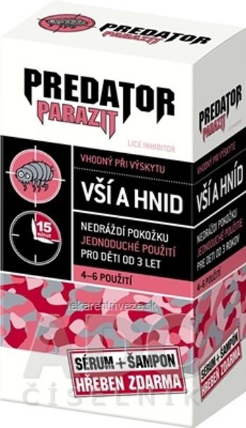 PREDATOR PARAZIT pri výskyte vší a hníd PACK sérum 100 ml + šampón 100 ml + kovový hrebeň zdarma, 1x1 set