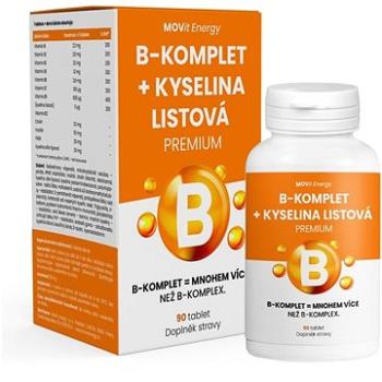 MOVit B-Komplet + Kyselina listová PREMIUM, 90 tabliet (8594202100436) + ZDARMA Šatka Movit Energy