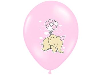 PartyDeco Balónik pastelový ružový Sloník