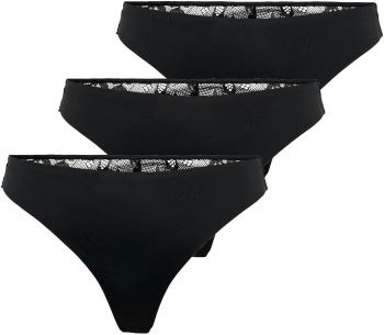 ONLY 3 PACK - dámske tangá ONLCHLOE 15275733 Black XS