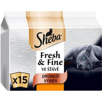 Sheba Fresh & Fine kapsičky pre dospelé mačky: hydinový výber v šťave 15× 50 g (4770608260293)