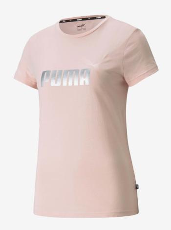 Svetloružové dámske tričko s potlačou Puma