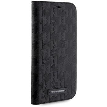 Karl Lagerfeld Saffiano Monogram Book Pouzdro na iPhone 11 Black (KLBKN61SAKLHPK)