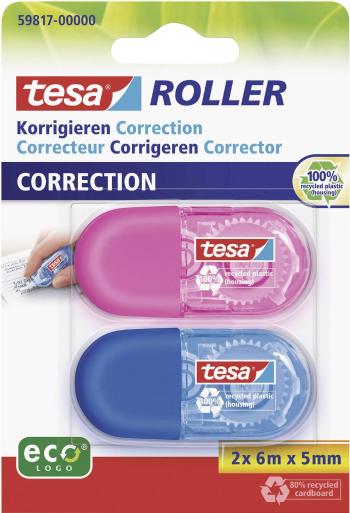 tesa  59817-00000-00 Correction tape roller ecoLogo® modrá, ružová (d x š) 6 m x 5 mm 2 ks