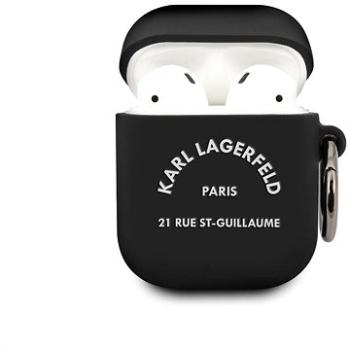 Karl Lagerfeld Rue St Guillaume Silikónové Puzdro pre Airpods 1/2 Black (3700740500743)