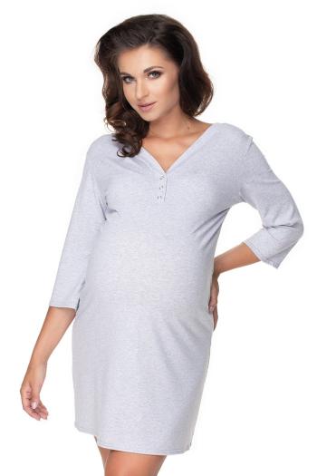 Svetlosivá tehotenská nočná košeľa 0157