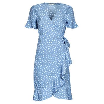 Only  Krátke šaty ONLOLIVIA S/S WRAP DRESS  Modrá