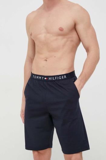 Bavlnené pyžamové šortky Tommy Hilfiger tmavomodrá farba, jednofarebná