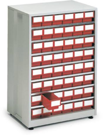 Treston 4840-5 skladová skriňa   (š x v x h) 605 x 870 x 410 mm svetlo sivá, červená 1 ks