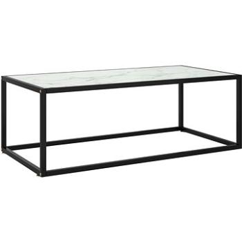 SHUMEE Konferenčný stolík čierny s bielym mramorovým sklom 100 × 50 × 35 cm, 322881