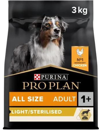 Proplan MO Dog Opti Weight Adult All Size Light/Sterilised kura granule pre psy 3kg