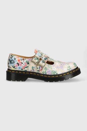 Kožené poltopánky Dr. Martens 8065 dámske, béžová farba, na plochom podpätku, DM30793292