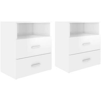 SHUMEE Nočné stolíky 2 ks biele s vysokým leskom 50 × 32 × 60 cm, 803285