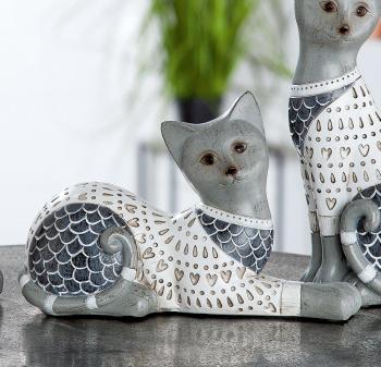 Dekorácia Mačka Korat, ležiaca, 14 cm