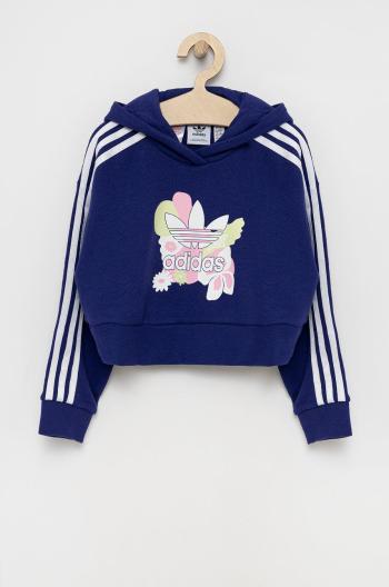 Detská mikina adidas Originals HF7470 tmavomodrá farba, s nášivkou