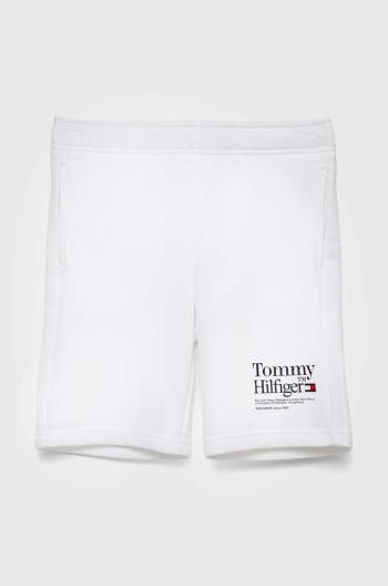 Detské krátke nohavice Tommy Hilfiger biela farba, nastaviteľný pás