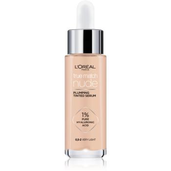 L’Oréal Paris True Match Nude Plumping Tinted Serum sérum pre zjednotenie farebného tónu pleti odtieň 0.5-2 Very Light 30 ml